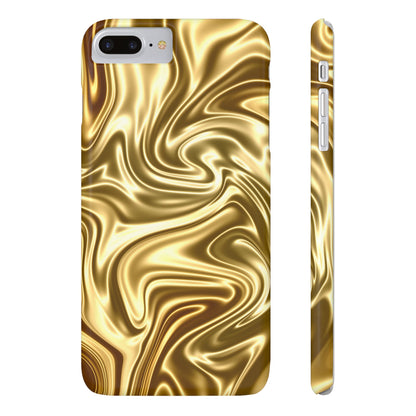 Golden Swirl Elegance Slim Phone Case