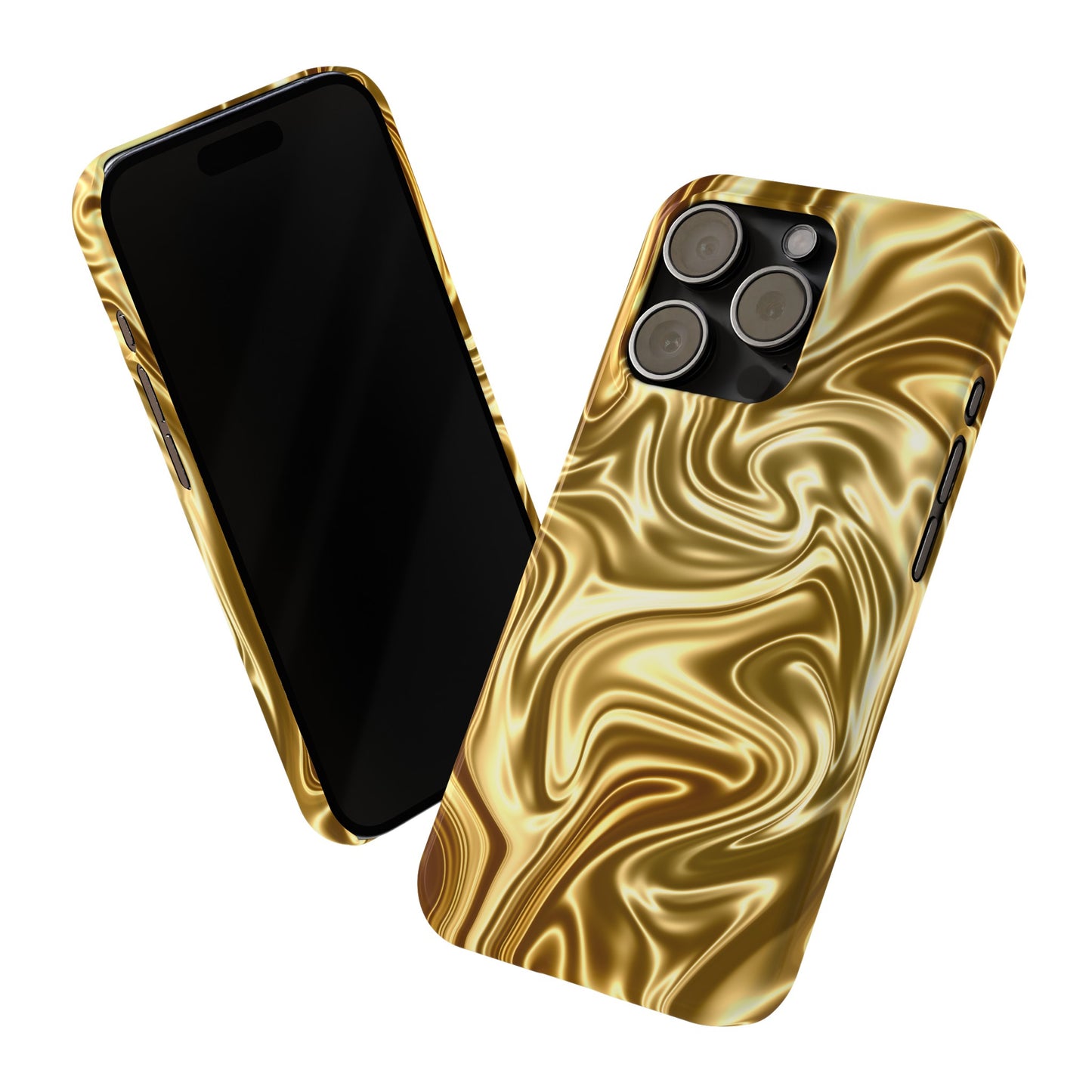 Golden Swirl Elegance Slim Phone Case