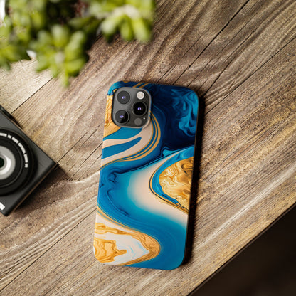 Vibrant Abstract Art Slim Phone Case – Colorful Swirl Design