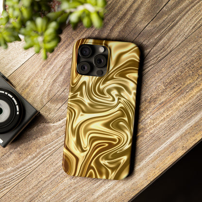 Golden Swirl Elegance Slim Phone Case