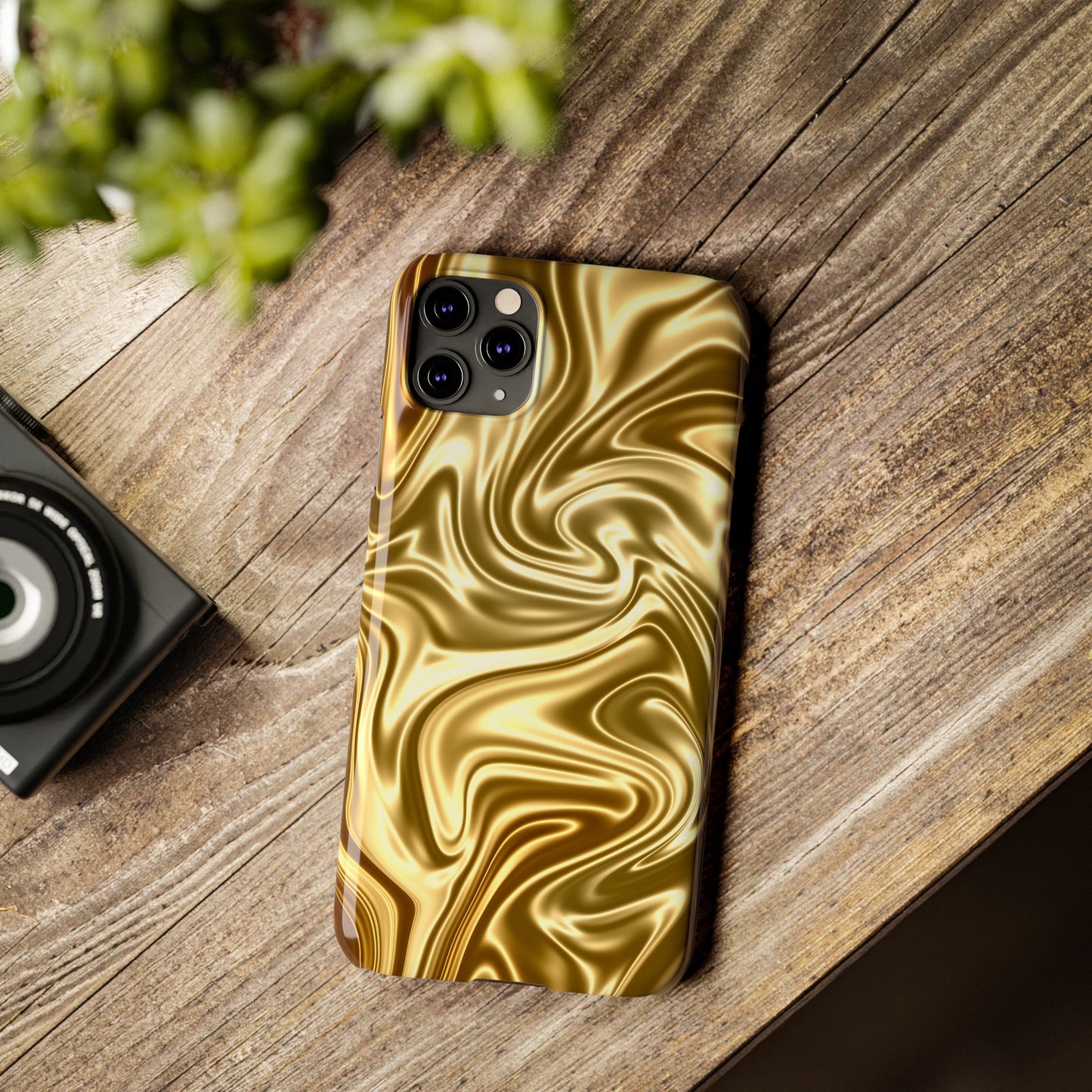 Golden Swirl Elegance Slim Phone Case