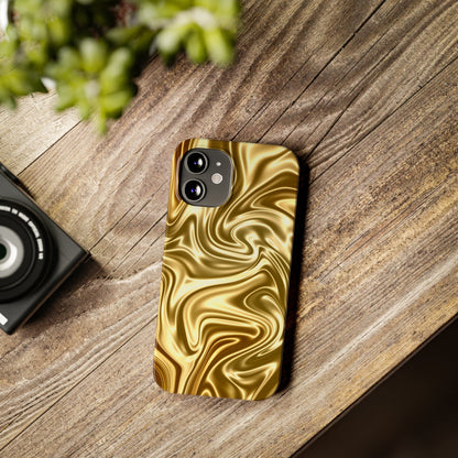 Golden Swirl Elegance Slim Phone Case