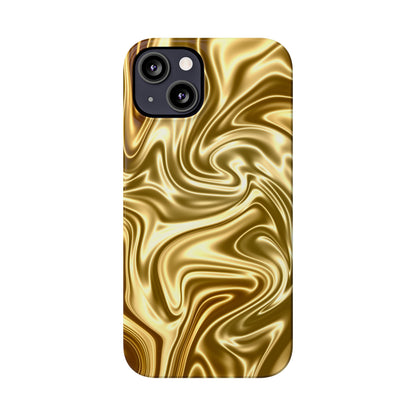 Golden Swirl Elegance Slim Phone Case