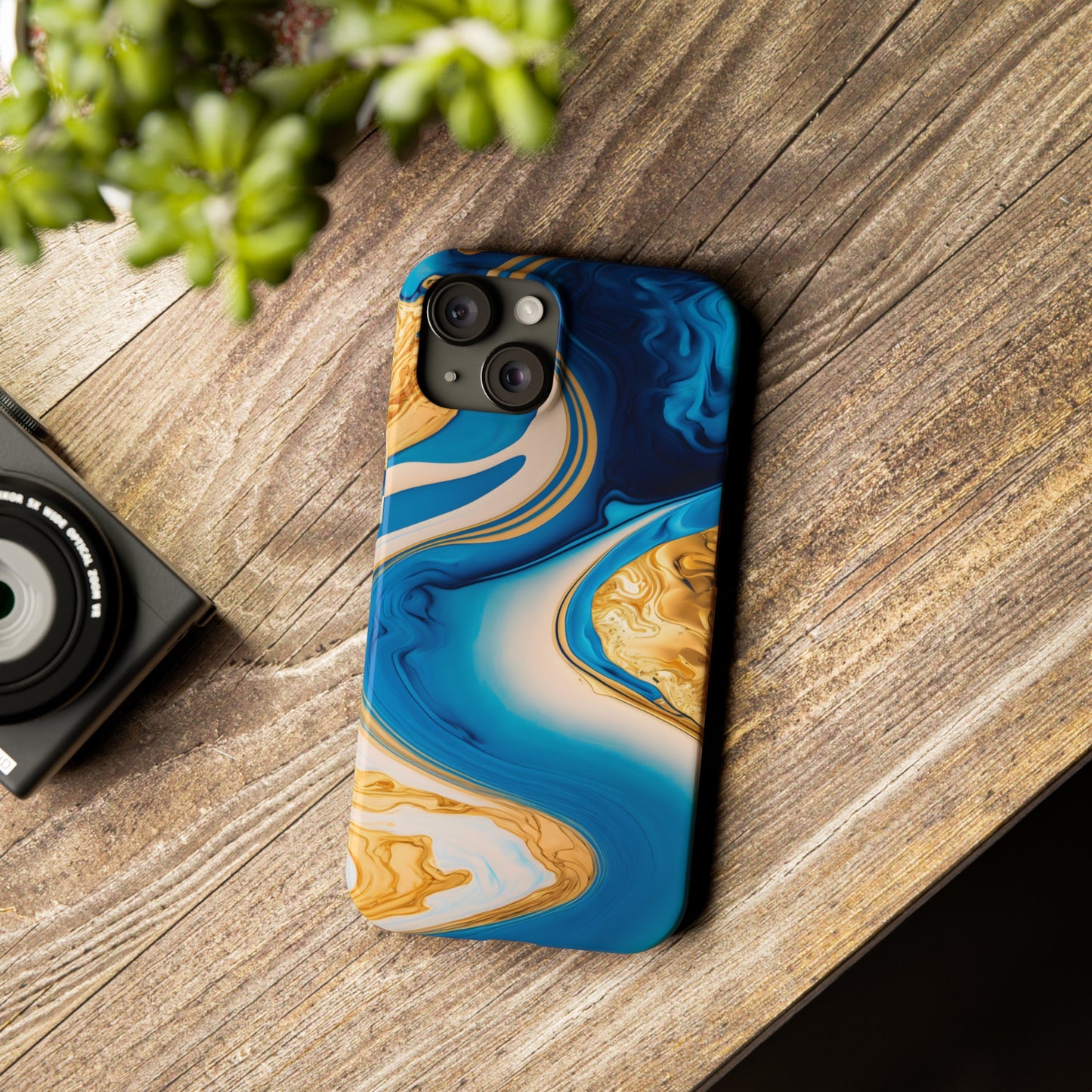 Vibrant Abstract Art Slim Phone Case – Colorful Swirl Design