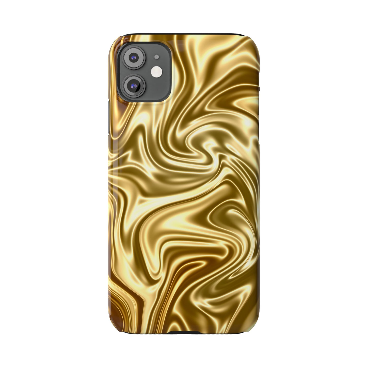 Golden Swirl Elegance Slim Phone Case