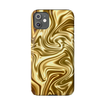 Golden Swirl Elegance Slim Phone Case