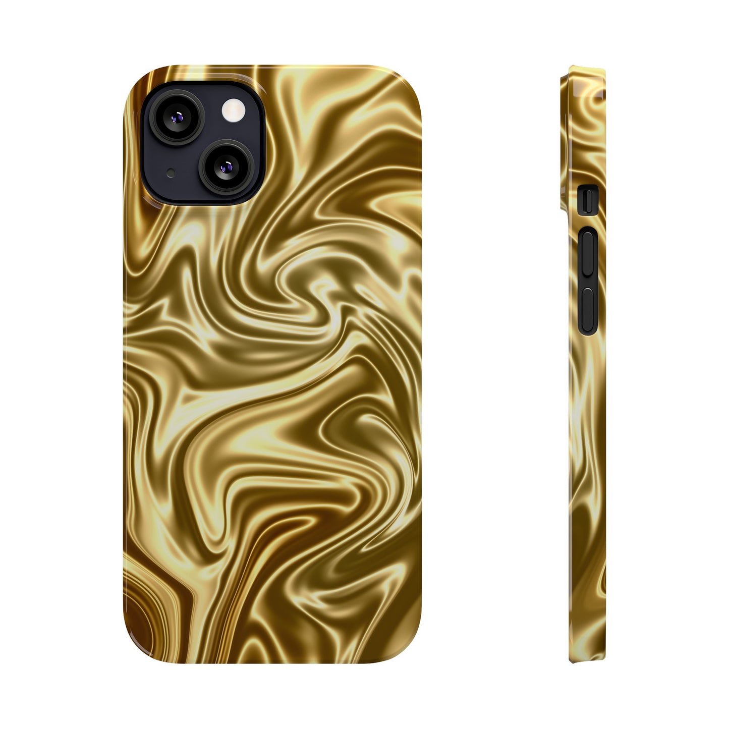 Golden Swirl Elegance Slim Phone Case