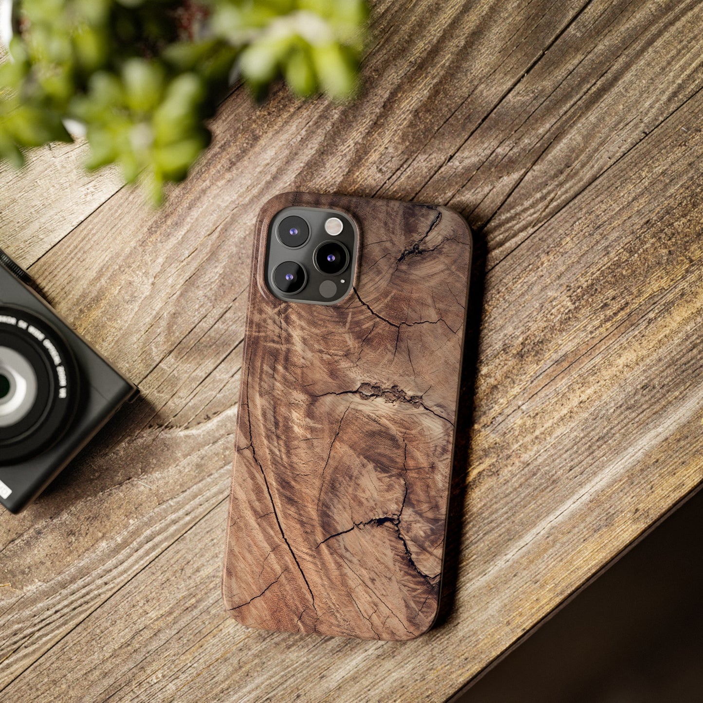 Natural Wood Grain Elegance Slim Phone Case