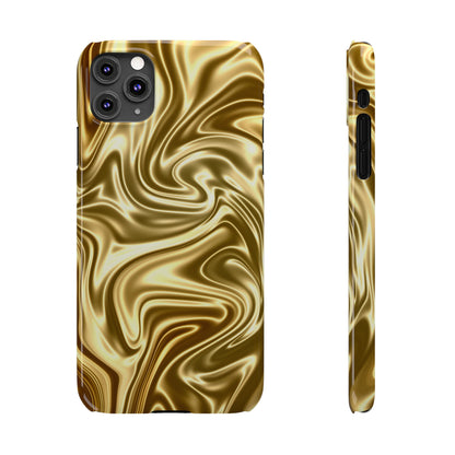 Golden Swirl Elegance Slim Phone Case