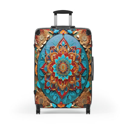 Vibrant Mandala Voyager: Hardshell Spinner Suitcase for the Avid Traveler