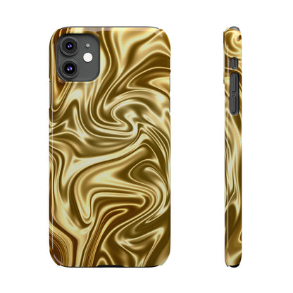 Golden Swirl Elegance Slim Phone Case