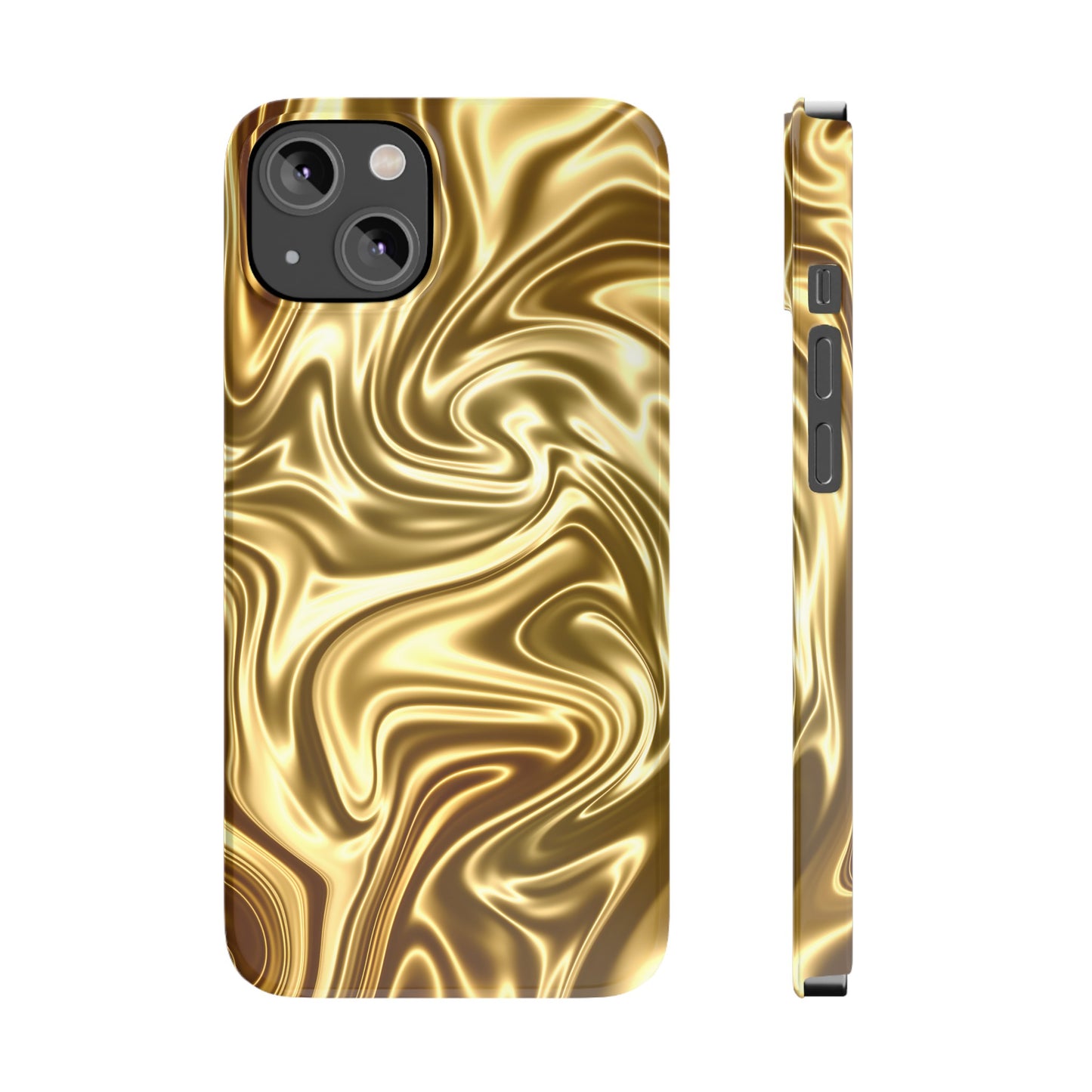 Golden Swirl Elegance Slim Phone Case