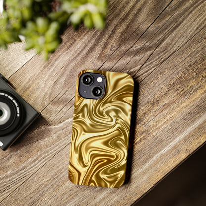 Golden Swirl Elegance Slim Phone Case