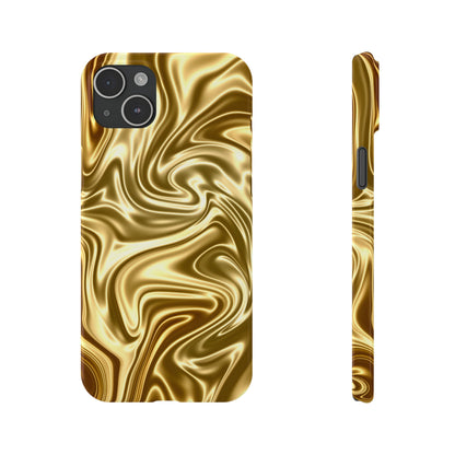 Golden Swirl Elegance Slim Phone Case