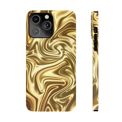 Golden Swirl Elegance Slim Phone Case