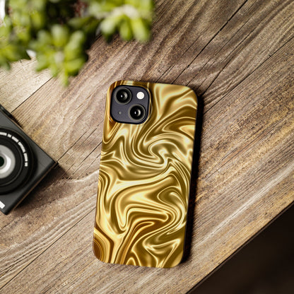 Golden Swirl Elegance Slim Phone Case