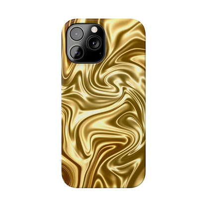 Golden Swirl Elegance Slim Phone Case