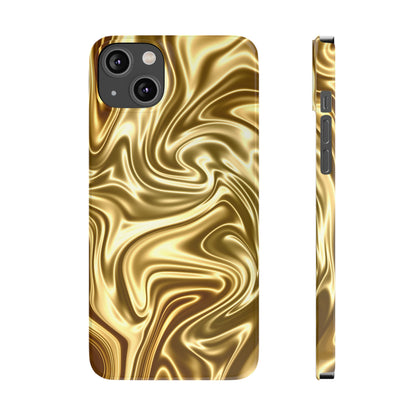 Golden Swirl Elegance Slim Phone Case