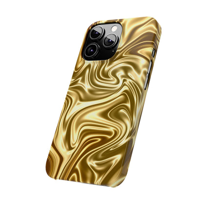 Golden Swirl Elegance Slim Phone Case