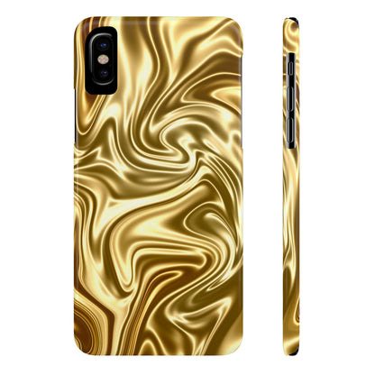 Golden Swirl Elegance Slim Phone Case