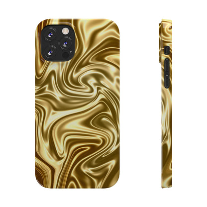 Golden Swirl Elegance Slim Phone Case