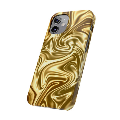 Golden Swirl Elegance Slim Phone Case