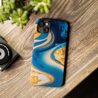 Vibrant Abstract Art Slim Phone Case – Colorful Swirl Design