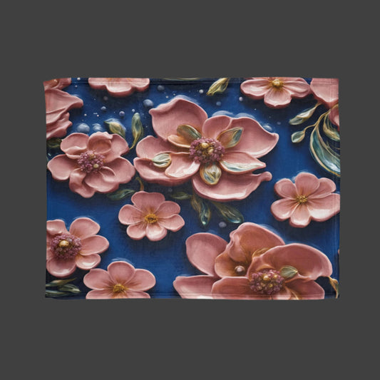 Blossoming Comfort: Cozy Floral Polyester Blanket