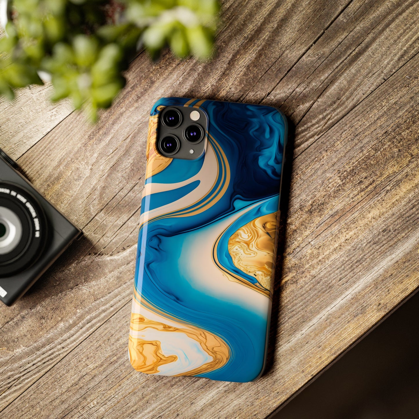 Vibrant Abstract Art Slim Phone Case – Colorful Swirl Design