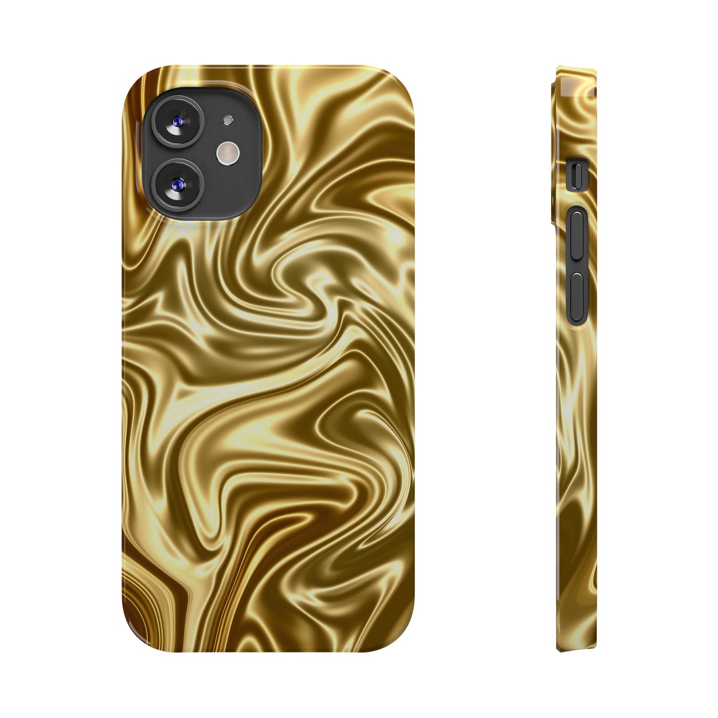 Golden Swirl Elegance Slim Phone Case