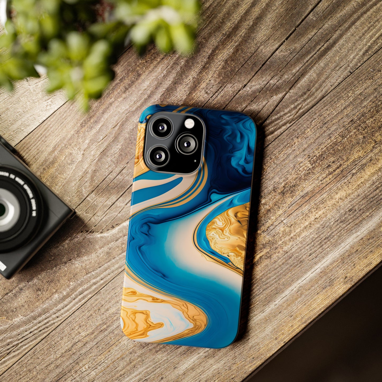 Vibrant Abstract Art Slim Phone Case – Colorful Swirl Design