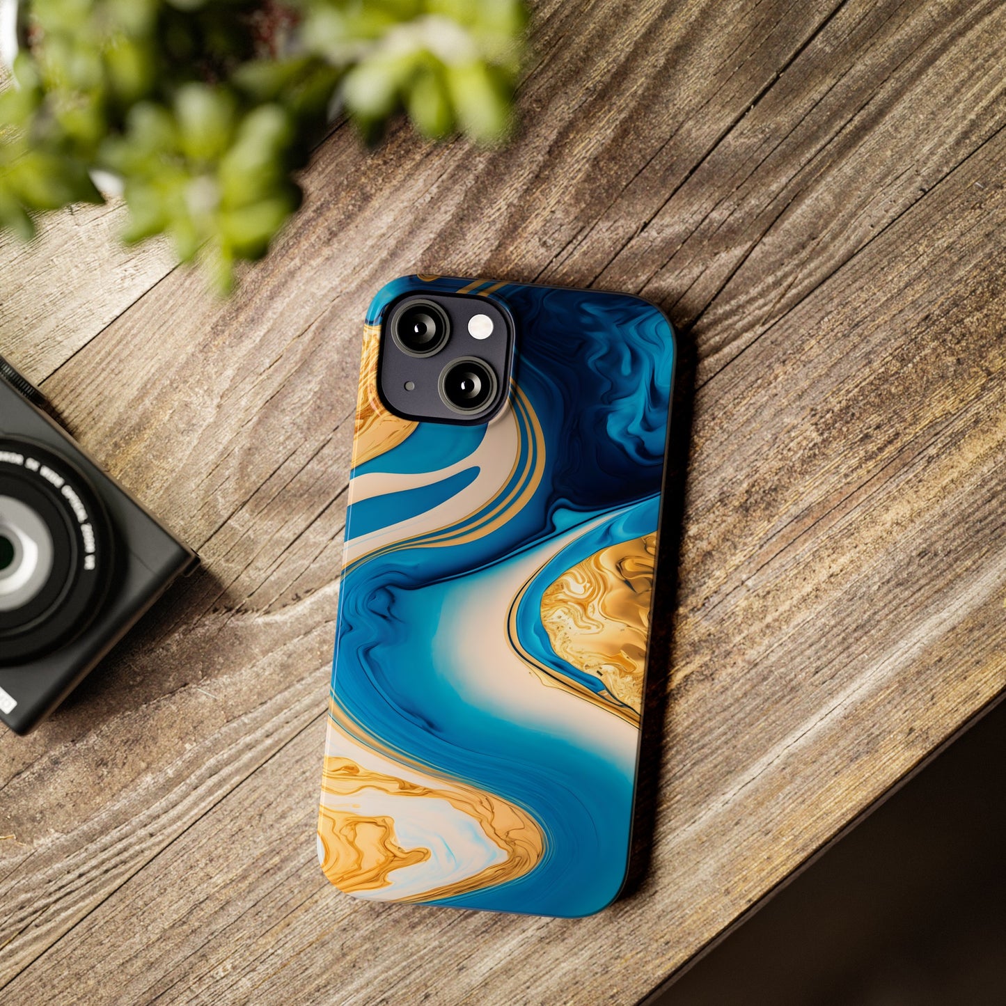 Vibrant Abstract Art Slim Phone Case – Colorful Swirl Design