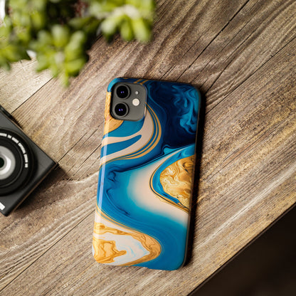 Vibrant Abstract Art Slim Phone Case – Colorful Swirl Design