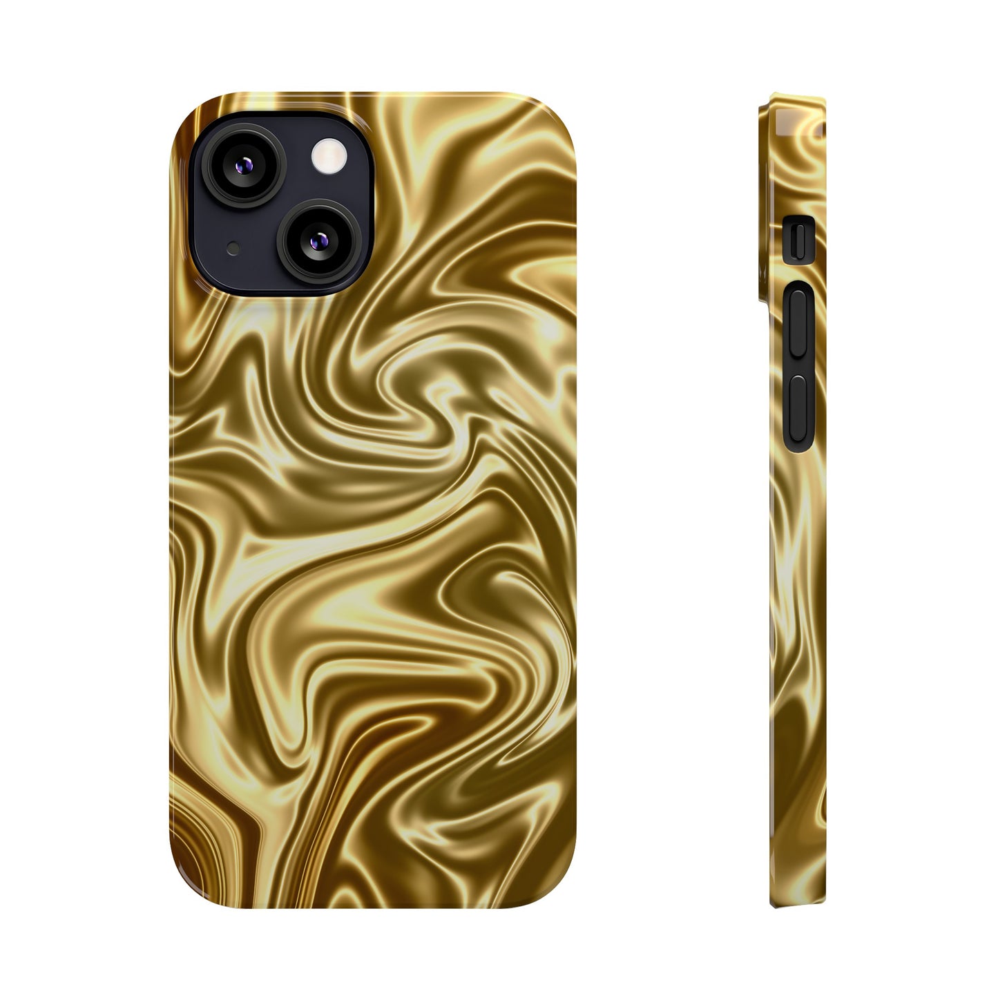 Golden Swirl Elegance Slim Phone Case