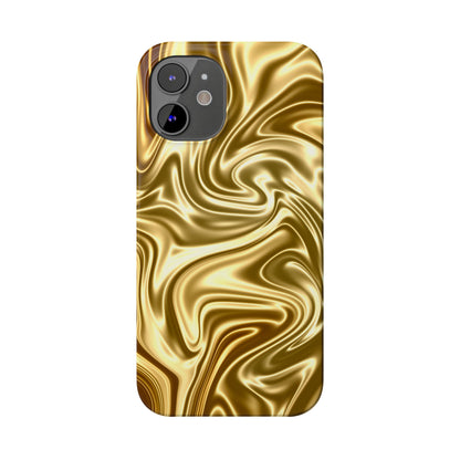 Golden Swirl Elegance Slim Phone Case