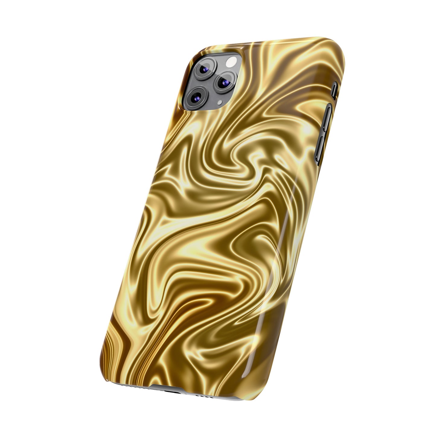 Golden Swirl Elegance Slim Phone Case