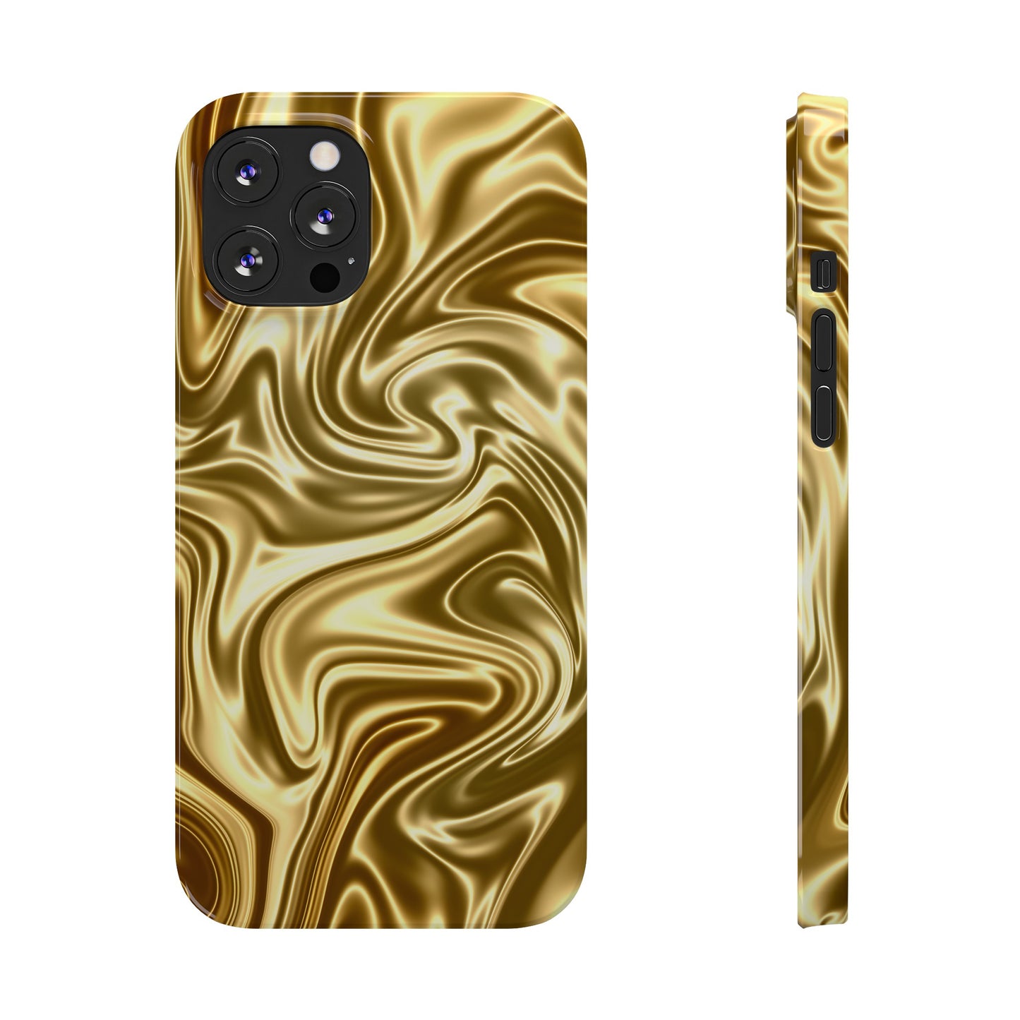 Golden Swirl Elegance Slim Phone Case