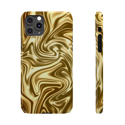 Golden Swirl Elegance Slim Phone Case