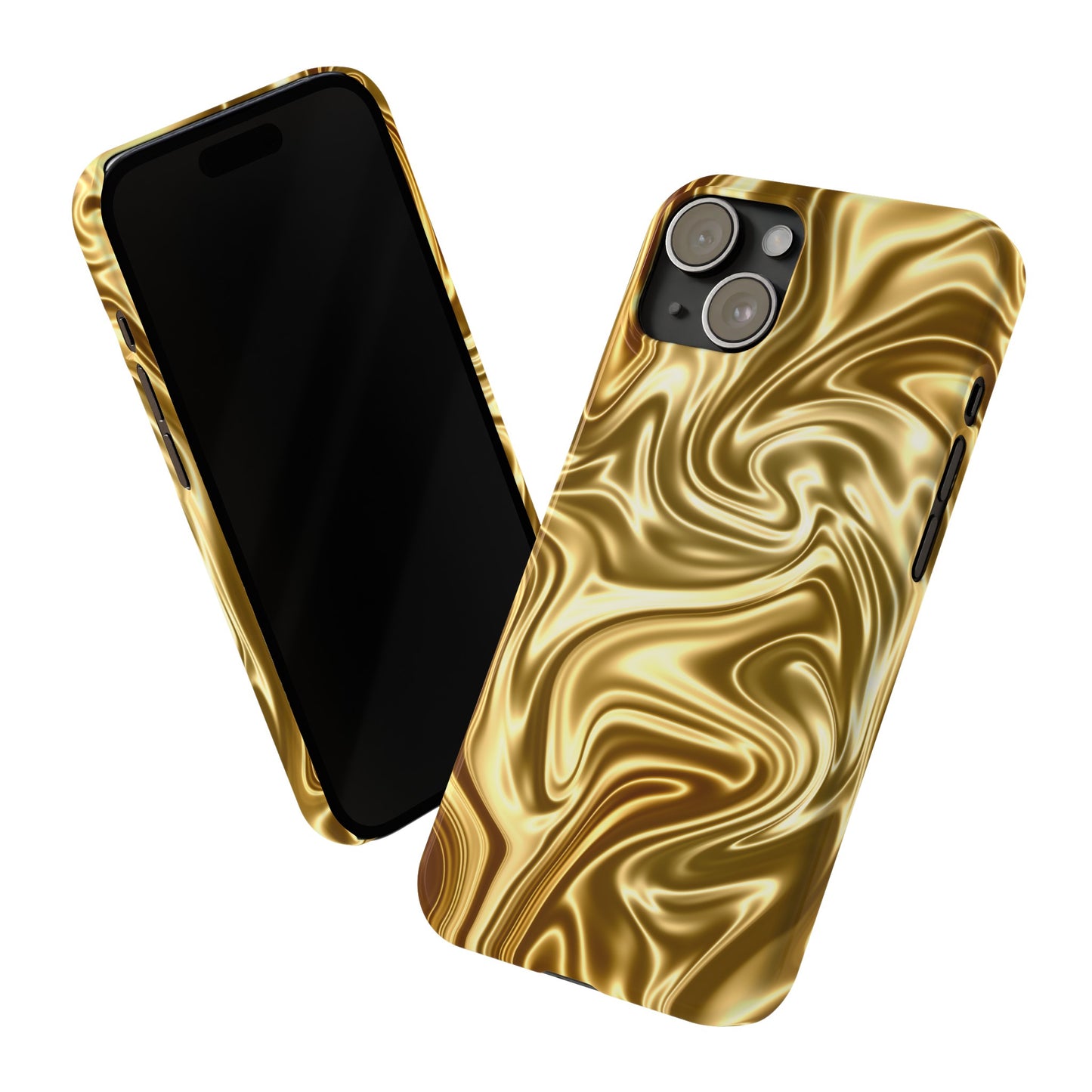 Golden Swirl Elegance Slim Phone Case