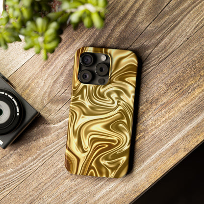 Golden Swirl Elegance Slim Phone Case