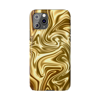 Golden Swirl Elegance Slim Phone Case