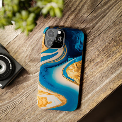 Vibrant Abstract Art Slim Phone Case – Colorful Swirl Design