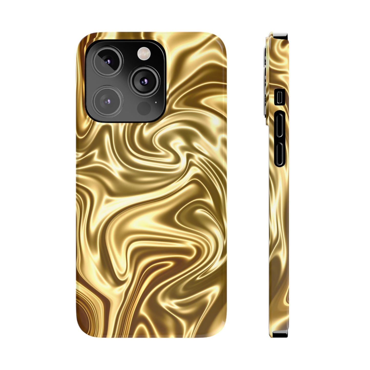 Golden Swirl Elegance Slim Phone Case