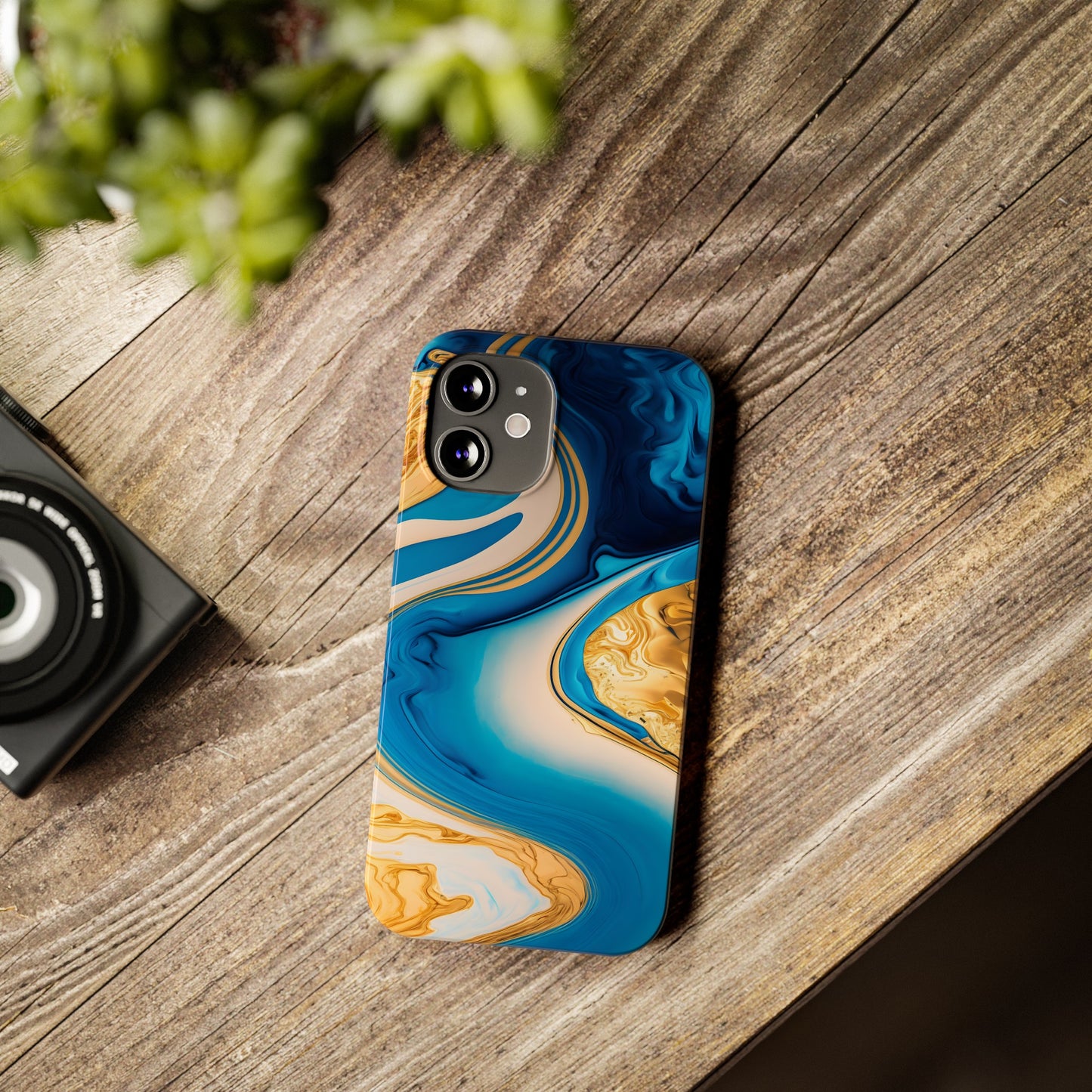 Vibrant Abstract Art Slim Phone Case – Colorful Swirl Design