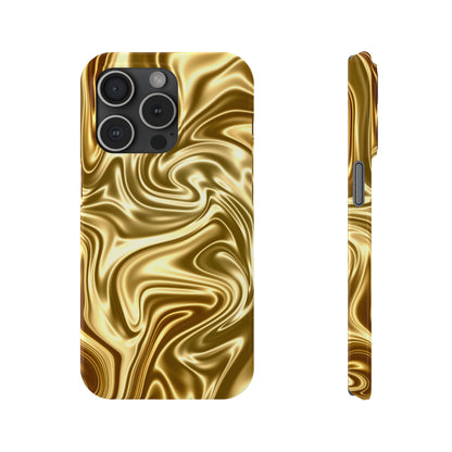 Golden Swirl Elegance Slim Phone Case