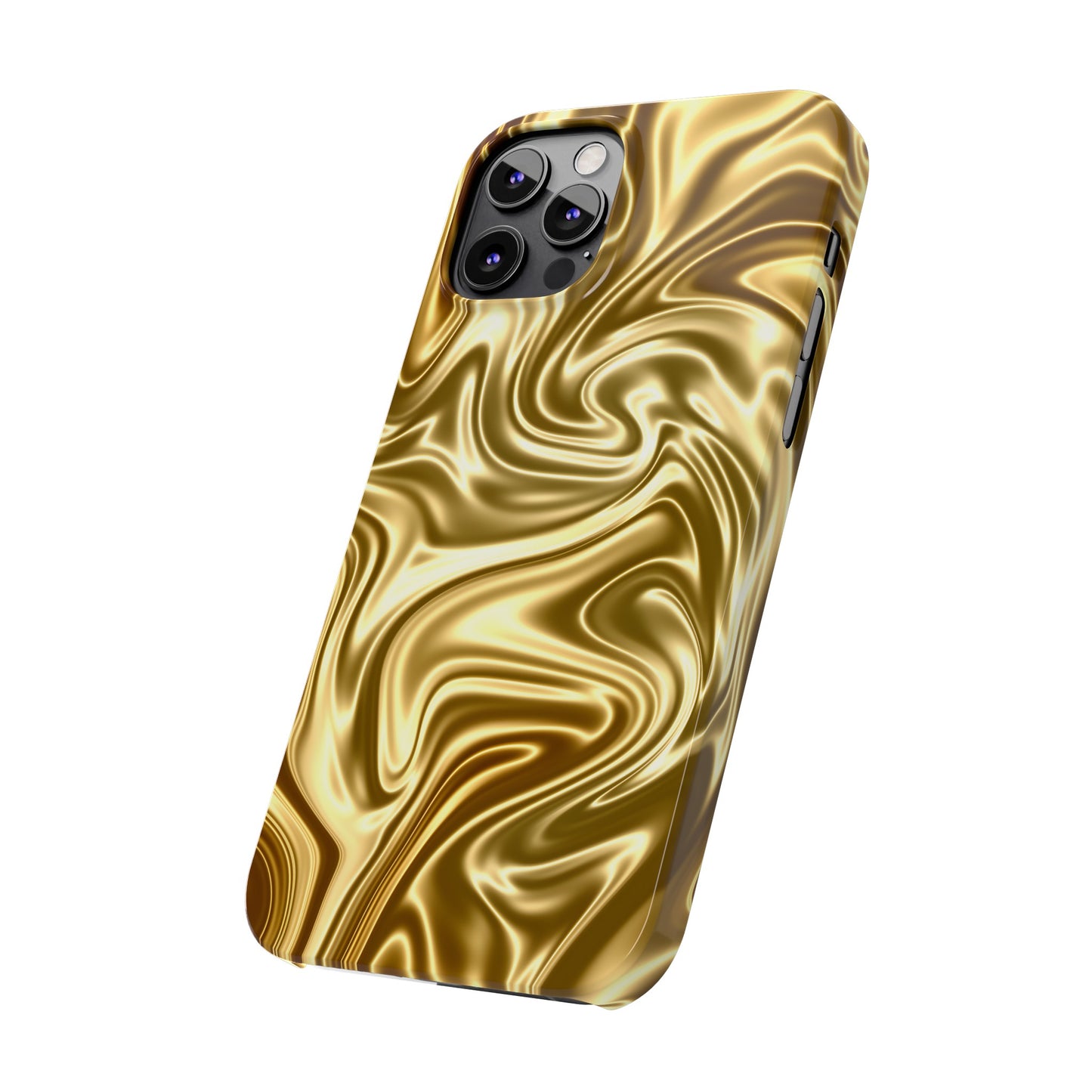 Golden Swirl Elegance Slim Phone Case