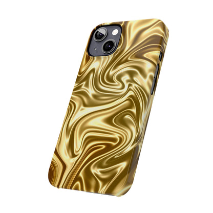 Golden Swirl Elegance Slim Phone Case