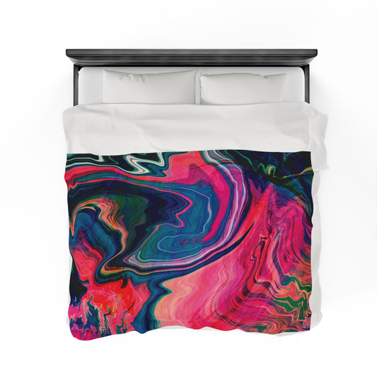 Psychedelic Swirl Velveteen Plush Blanket