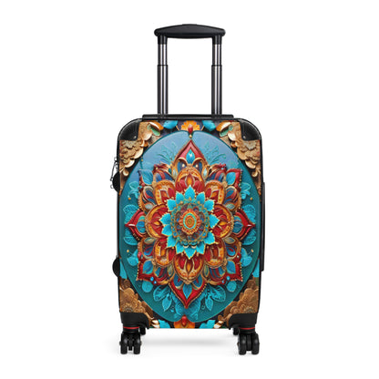 Vibrant Mandala Voyager: Hardshell Spinner Suitcase for the Avid Traveler