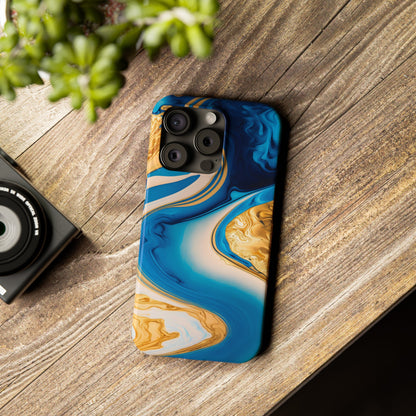 Vibrant Abstract Art Slim Phone Case – Colorful Swirl Design